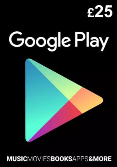 UK Google Play 25 Mārciņu Dāvanu Karte cover image