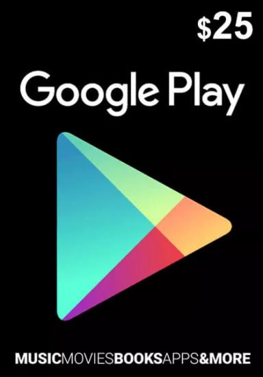 USA Google Play 25 Dolāru Dāvanu Karte cover image