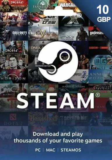 UK Steam 10 Mārciņu Dāvanu Karte cover image